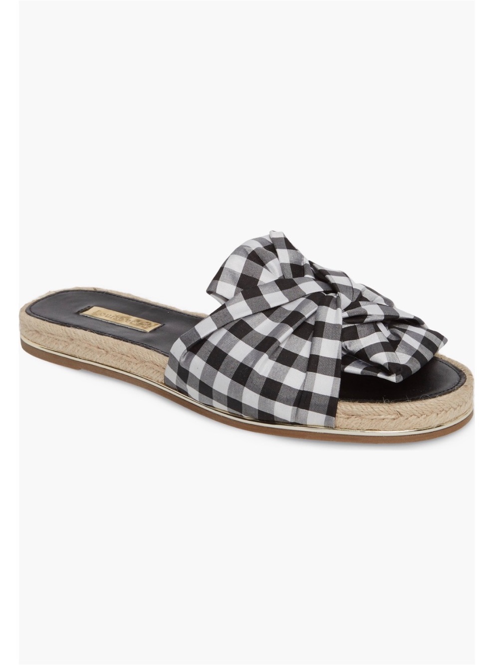 Louise et Cie Black & White Gingham Knot Slides - Picture 10 of 15